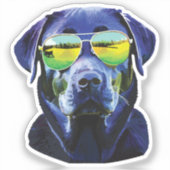 Sticker Rottweiler brave cool (Recto)