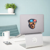 Sticker Rottweiler patriotique (Ordinateur portable sur le bureau)