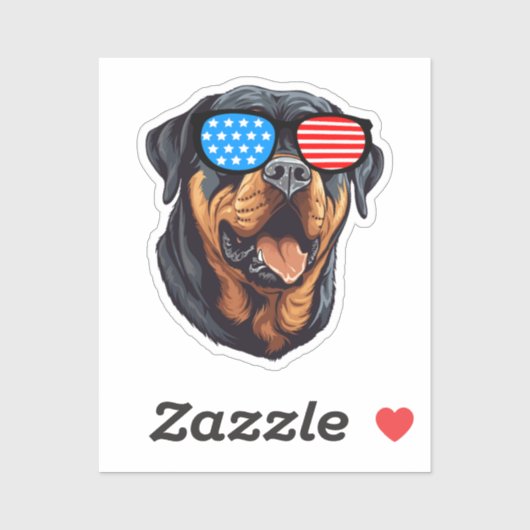 Sticker Rottweiler patriotique (Feuille)