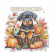 Sticker Rottweiler tombe amoureux (Devant)