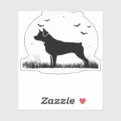 Sticker Rotweiler Chien - Halloween Lune Silhouette Oversi (Feuille)