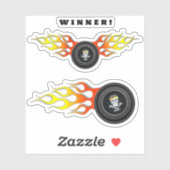 Sticker Roue de flammes Mécanique (Feuille)