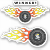 Sticker Roue de flammes Mécanique (Devant)