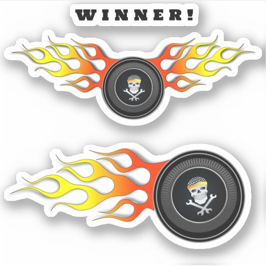 Sticker Roue de flammes Mécanique (Devant)