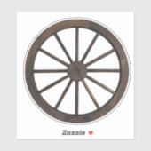 Sticker Roue de Wagon Rustique Ouest (Feuille)