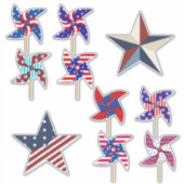 Sticker Roues et étoiles patriotiques | 4 juillet (Devant)