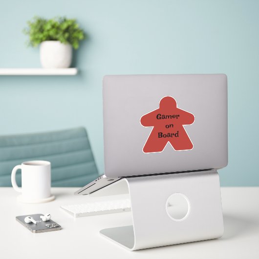 Sticker Rouge (Ordinateur portable sur le bureau)