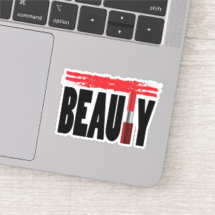 Sticker Rouge à lèvres de typographie de beauté