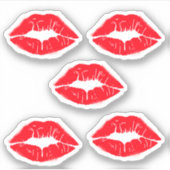 Sticker Rouge à lèvres lèvres bisous (Devant)