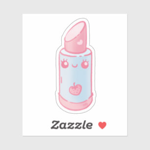 Sticker Rouge à lèvres rose Kawaii