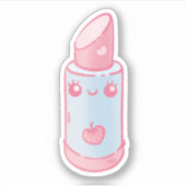 Sticker Rouge à lèvres rose Kawaii (Devant)