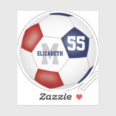 Sticker rouge blanc bleu personnalisé football (Feuille)