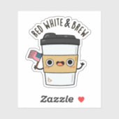 Sticker Rouge Blanc Et Brûler Drôle Drapeau Américain Pun  (Feuille)