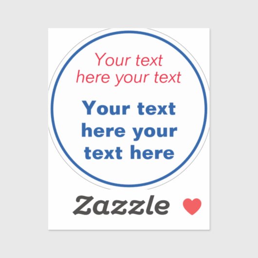 Sticker Rouge Bleu Blanc Votre Texte Ici Remplacer Slogan (Feuille)