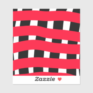 Sticker Rouge croix noire damier simple homme garçon cadea