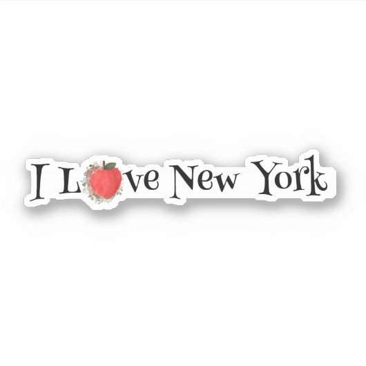 Sticker ROUGE GRANDE POMME I Love New York (Devant)