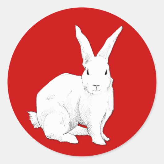 Sticker rouge lapin (Devant)