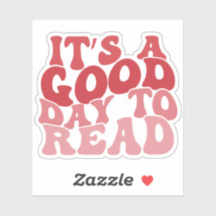 Sticker Rouge multicolore C'est un bon jour pour lire le v