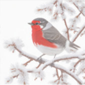 Sticker Rouge Robin dans la Neige (Devant)