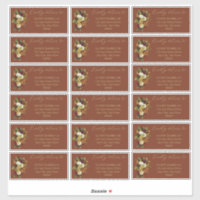 Rouge rustique | Orange Floral Mariage Adresse d'i