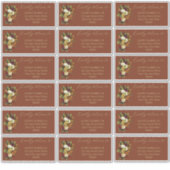 Sticker Rouge rustique | Orange Floral Mariage Adresse d'i (Devant)