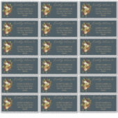 Sticker Rouge rustique | Orange Floral Mariage Adresse d'i (Devant)