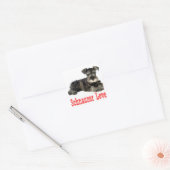 Sticker rouge Schnauzer Chien Chien Miniature Love (Enveloppe)