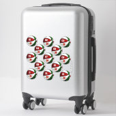 Sticker rouge vert blanc basketball coutume 13 joueurs nom (Sur valise)