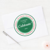Sticker rouge/vert de vacances Étiquette (Enveloppe)