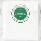 Sticker rouge/vert de vacances Étiquette (Sac)