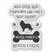 Sticker Rough Collie meilleur ami (Devant)