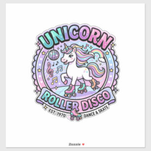 Sticker Roulis de licorne de disco POD Prêt Marketplace Ar