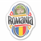 Sticker Roumanie Roumain Roumain Roumains (Devant)