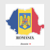 Sticker Roumanie Silhouette, étiquetée, (Feuille)