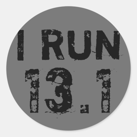 Sticker Round Grey I Run 13.1 (Devant)