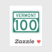 Sticker Route 100 du Vermont (Feuille)