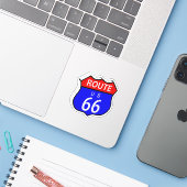 Sticker Route 66 (Ordinateur portable avec iPhone)