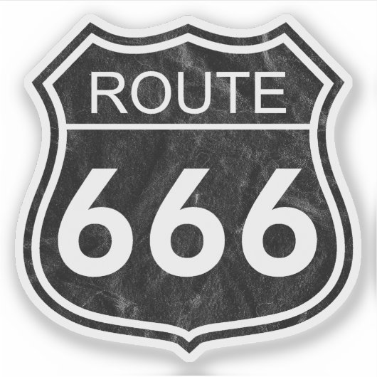 Sticker Route 666 (noir) (Devant)