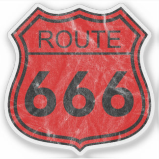 Sticker Route 666 (rouge)