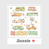 Sticker Route 66 RV Encore Là (Feuille)