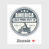 Sticker route de Lolo pass Oregon voyage à moto (Feuille)