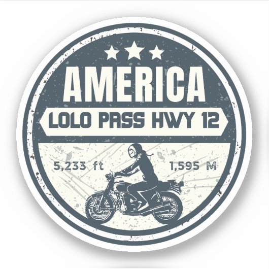Sticker route de Lolo pass Oregon voyage à moto (Devant)