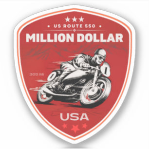 Sticker route du million de dollars colorado voyage à moto