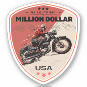 Sticker route du million de dollars colorado voyage à moto