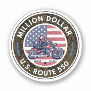 Sticker route du million de dollars colorado voyage à moto