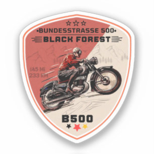 Sticker route fédérale 500, route allemande de la Forêt-No