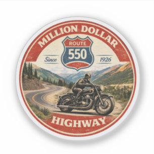 Sticker Route Million Dollar Highway 550 cadeaux moto