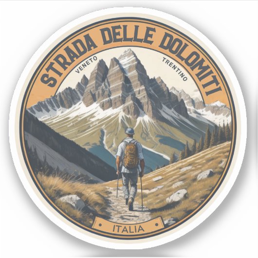 Sticker Route nationale 48 des Dolomites (Devant)