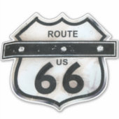Sticker Route vintage 66 USA America Highway Sign. (Devant)