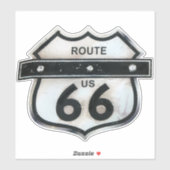 Sticker Route vintage 66 USA America Highway Sign. (Feuille)